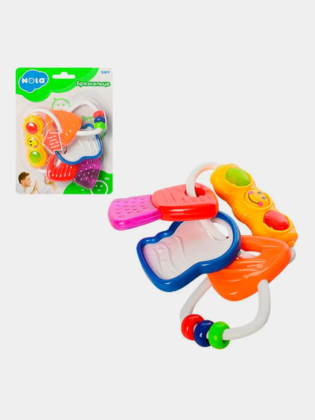 Hola Toys "Kalitchalar" chaqaloqlar uchun, 3 oydan boshlab, Sensor stimulatsiya, Tish chishishga yordamchi toychoq — 5-rasm