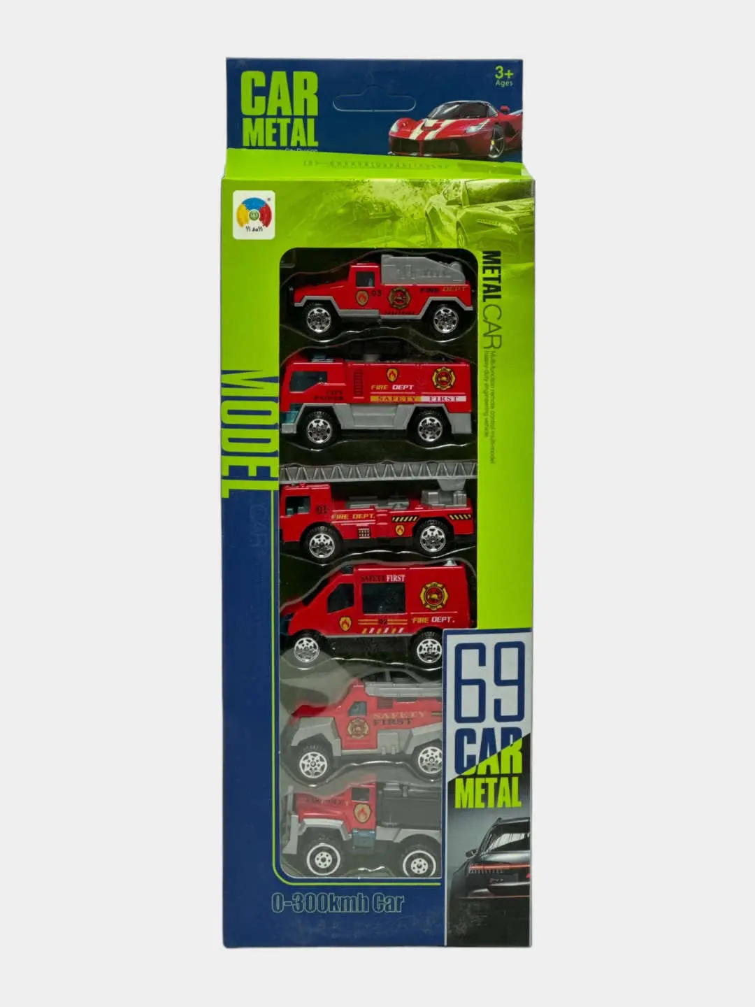 Yong'in mashinalari metall to'plami, Qizil die-cast modellari, 3 yoshdan oshgan bolalar uchun, Syujetli o'yinlar — 4-rasm