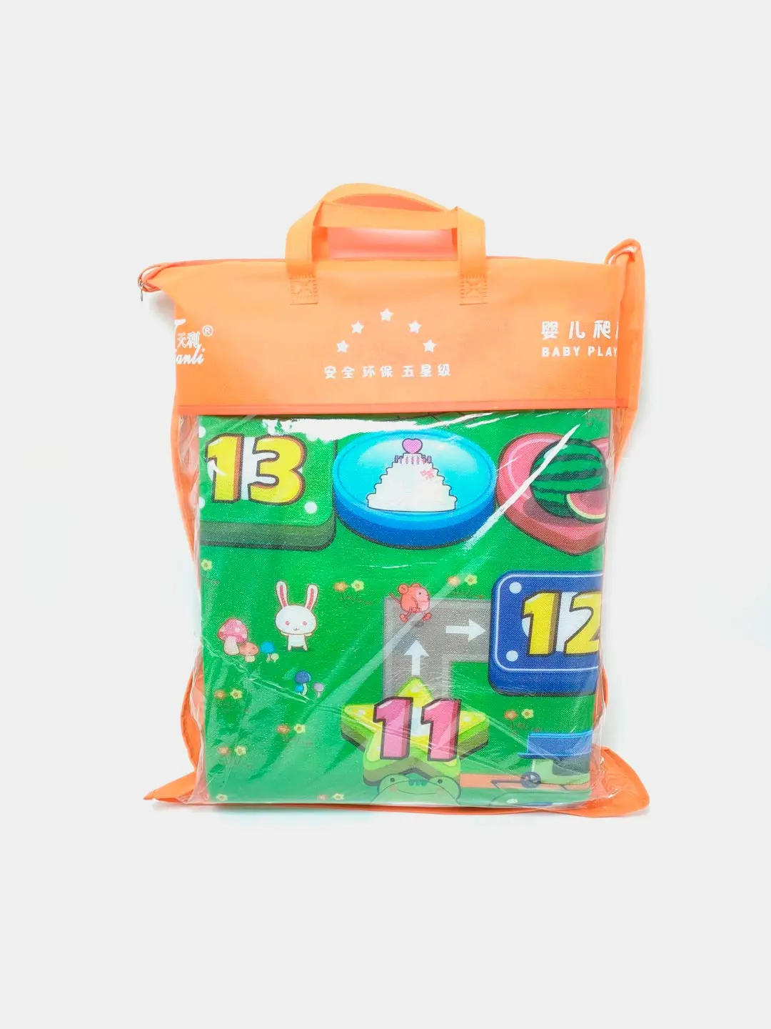 Baby Play 190x180 sm o'yin gilamchasi, yumshoq, o'quvchi, chaqaloqlar uchun — 5-rasm