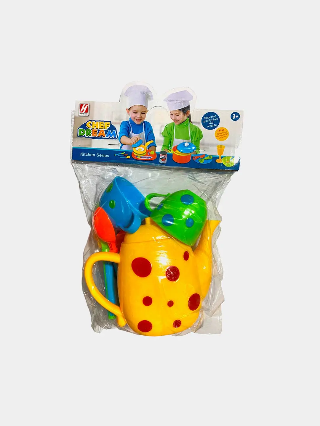 Chef Dream idish to'plami, Rolli o'yinlar uchun o'yin to'plami, 3 yoshdan oshgan bolalar uchun, Xavfsiz plastmassa — 4-rasm