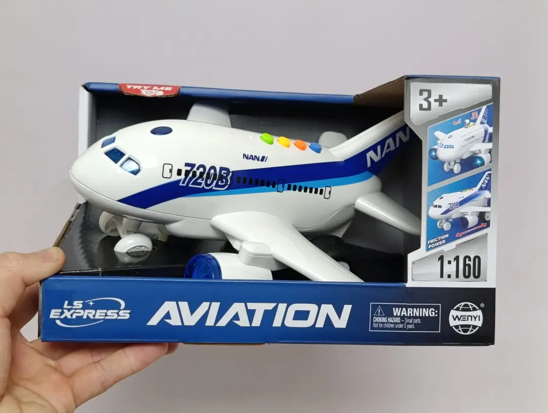 City Aviation o'yinchoq samolyoti inersion, chiroqli va tovushli yo'lovchi layneri — 2-rasm