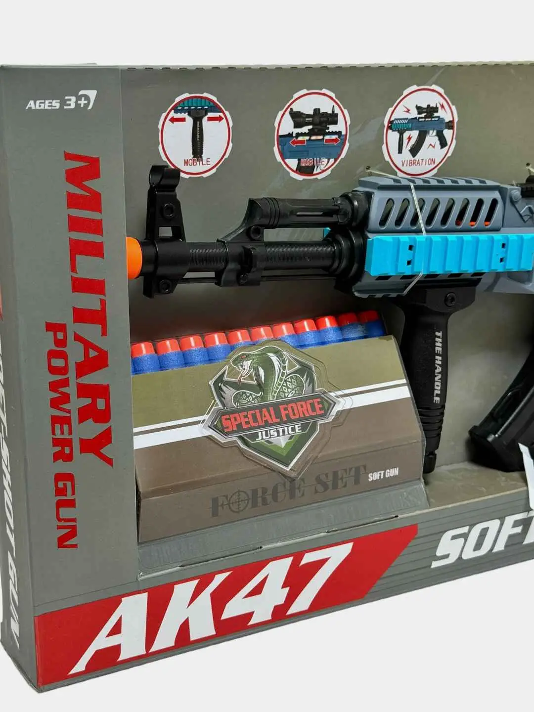 Kalashnikov AK-47 o'yinchoq avtomati bola uchun rivojlantiruvchi ko'k 60 sm. — 2-rasm