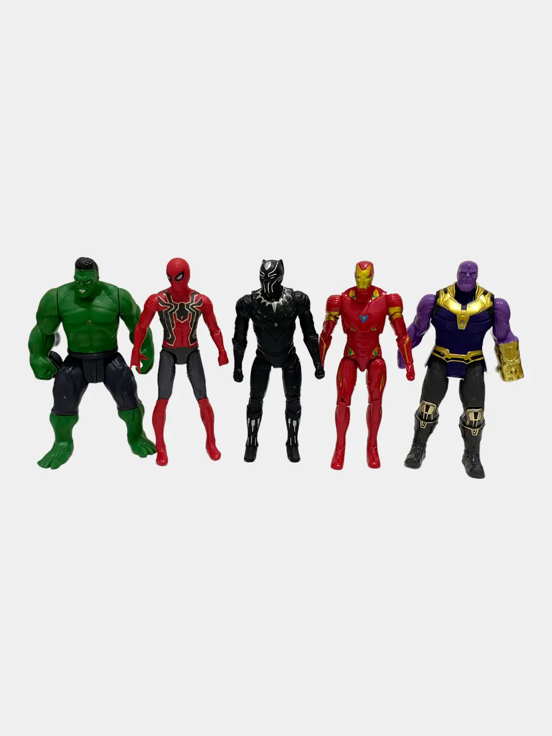 Qasoskorlar Marvel figuralar to'plami: Hulk, O'rgimchak-odam, Tanos, 5 dona