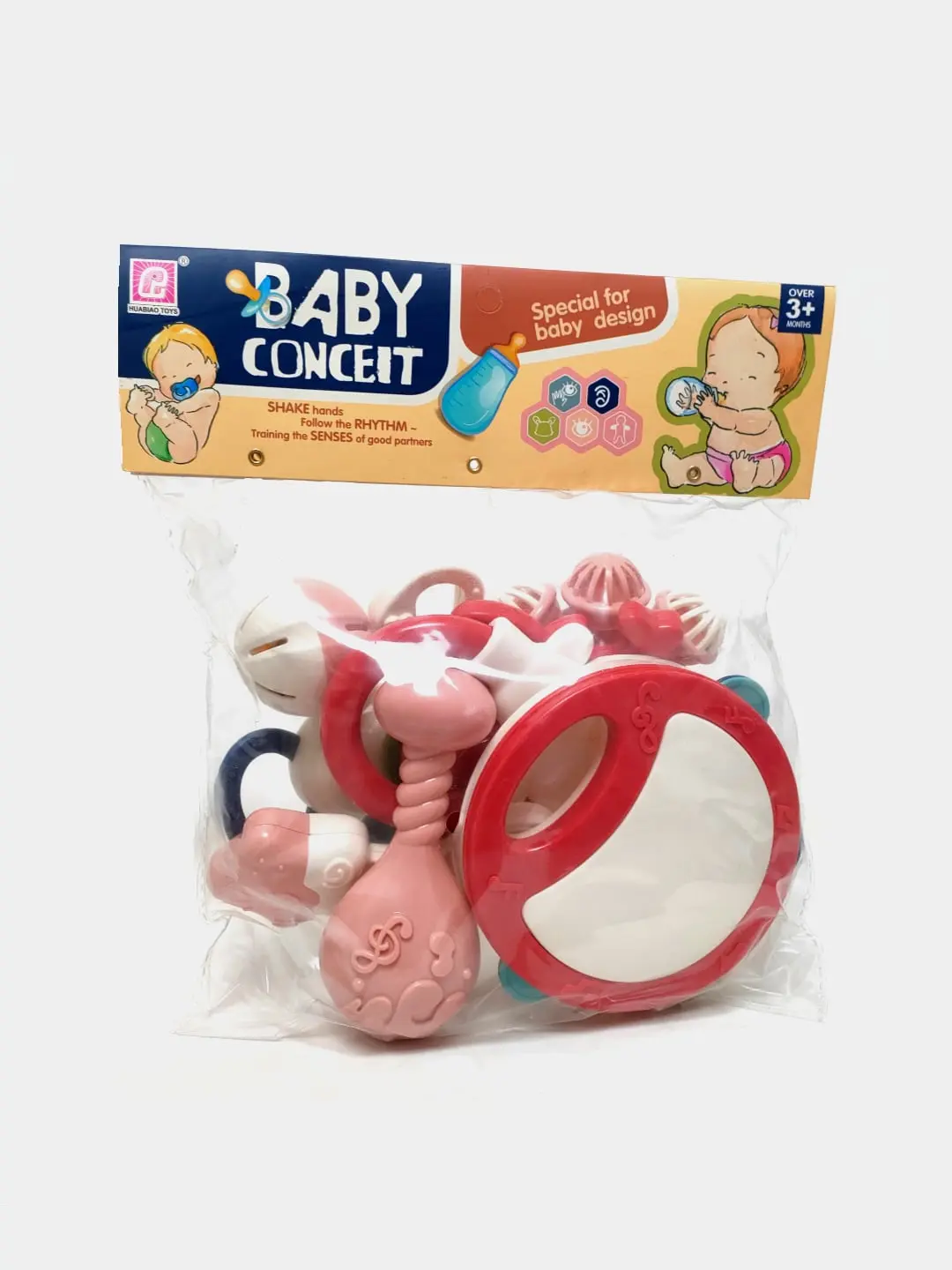 Baby Conceit chaypalgichlar to'plami, Sensor va hissiy rivojlanish uchun, 3 oylikdan boshlab bolalar uchun Kod. 00954
