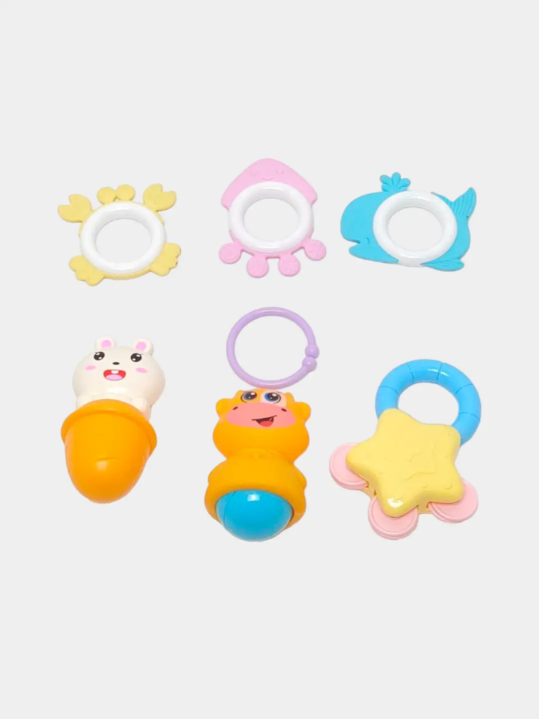 Baby Rattle Cherpak, Yumshoq, Yangi tug'ilgan chaqaloqlar uchun, Tish chiqaruvchi bilan — 3-rasm