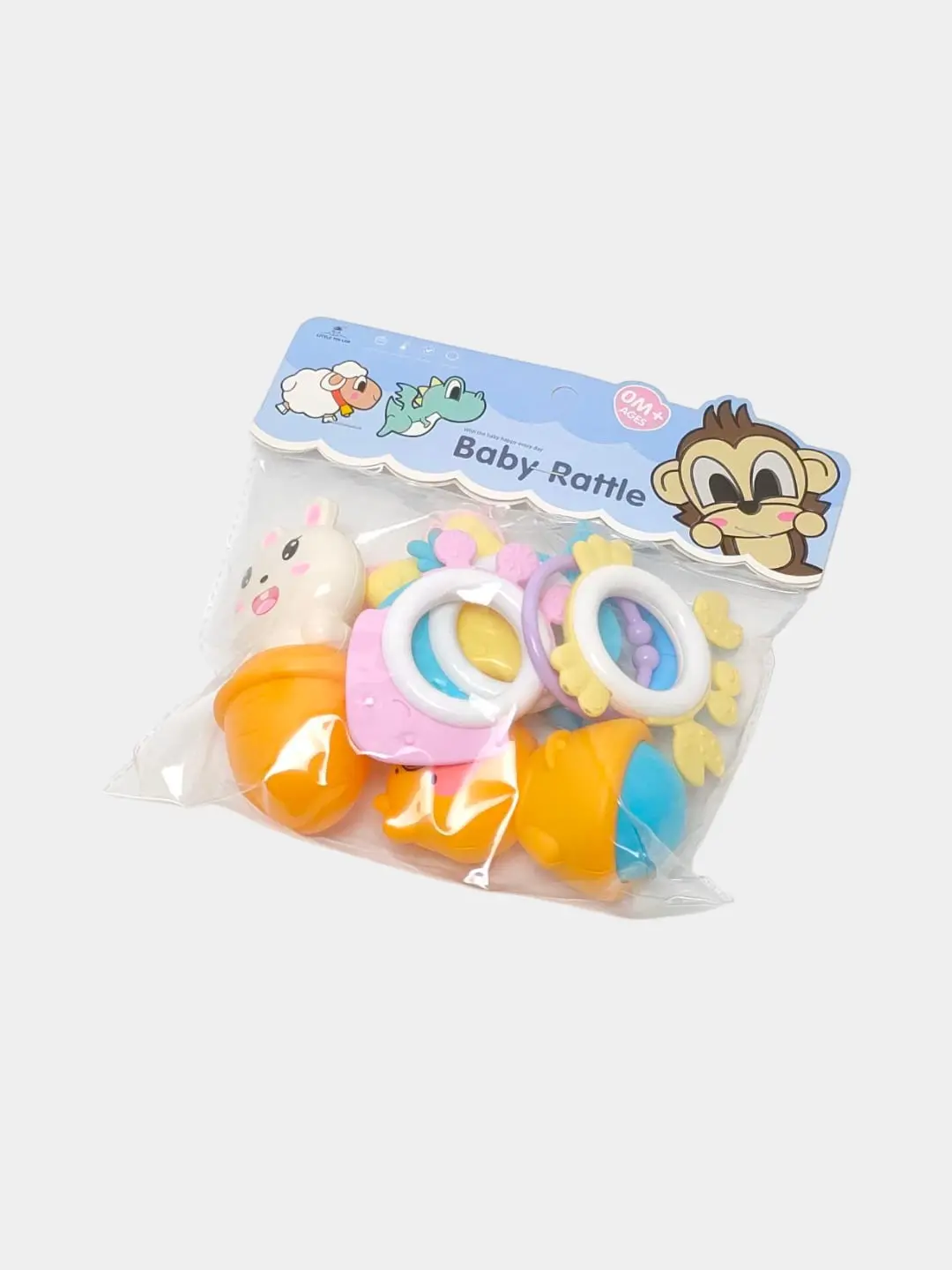 Baby Rattle Cherpak, Yumshoq, Yangi tug'ilgan chaqaloqlar uchun, Tish chiqaruvchi bilan — 2-rasm