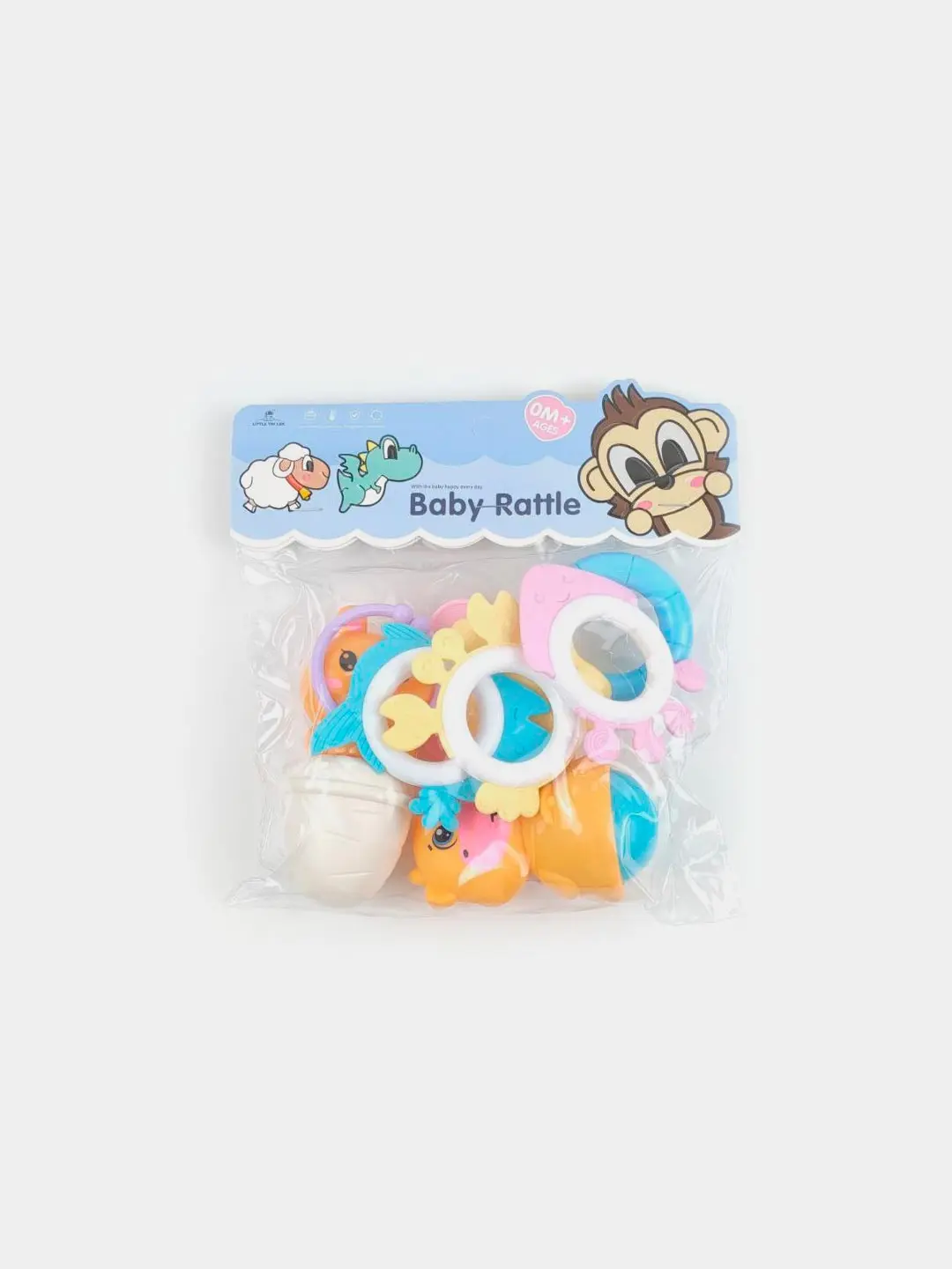 Baby Rattle Cherpak, Yumshoq, Yangi tug'ilgan chaqaloqlar uchun, Tish chiqaruvchi bilan
