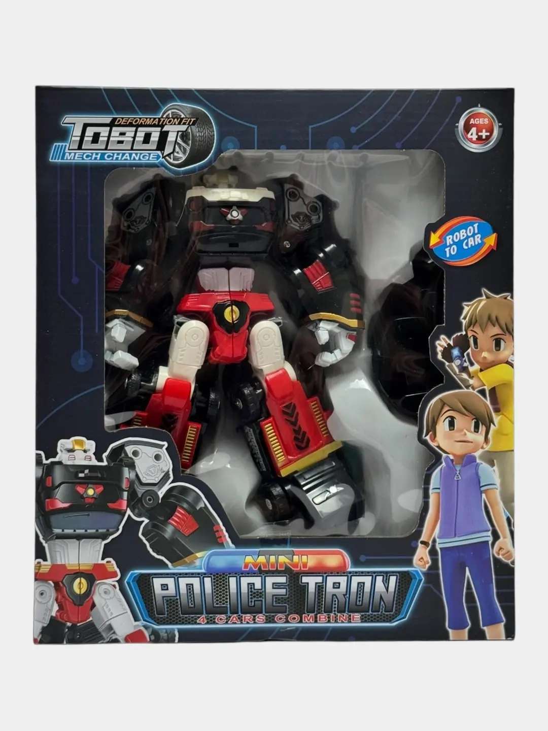 Tobot Police Tron transformator bolalar rivojlanish roboti mashina 4+ — 3-rasm