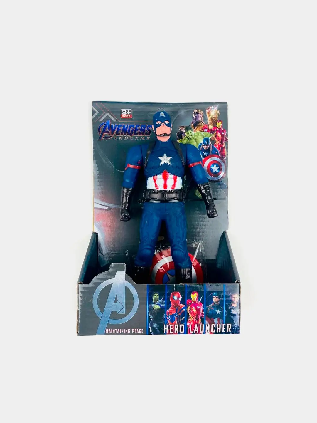 Marvel Kapitan Amerikasi figurasi, Marvel muxlislari va 3+ yoshli bolalar uchun kollektsion o'yinchoq, Batafsil kostyum va qalqon bilan