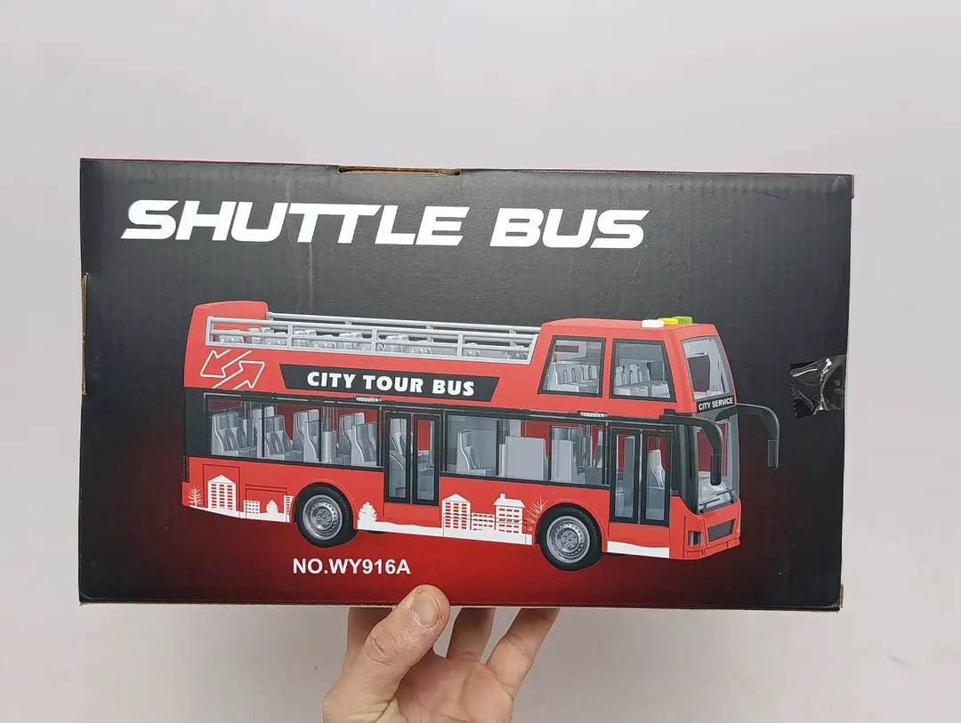 City Tour Bus WENYI 1:16 inersion ikki qavatli ochiq avtobus chiroq va ovozli o'yinchoq — 10-rasm