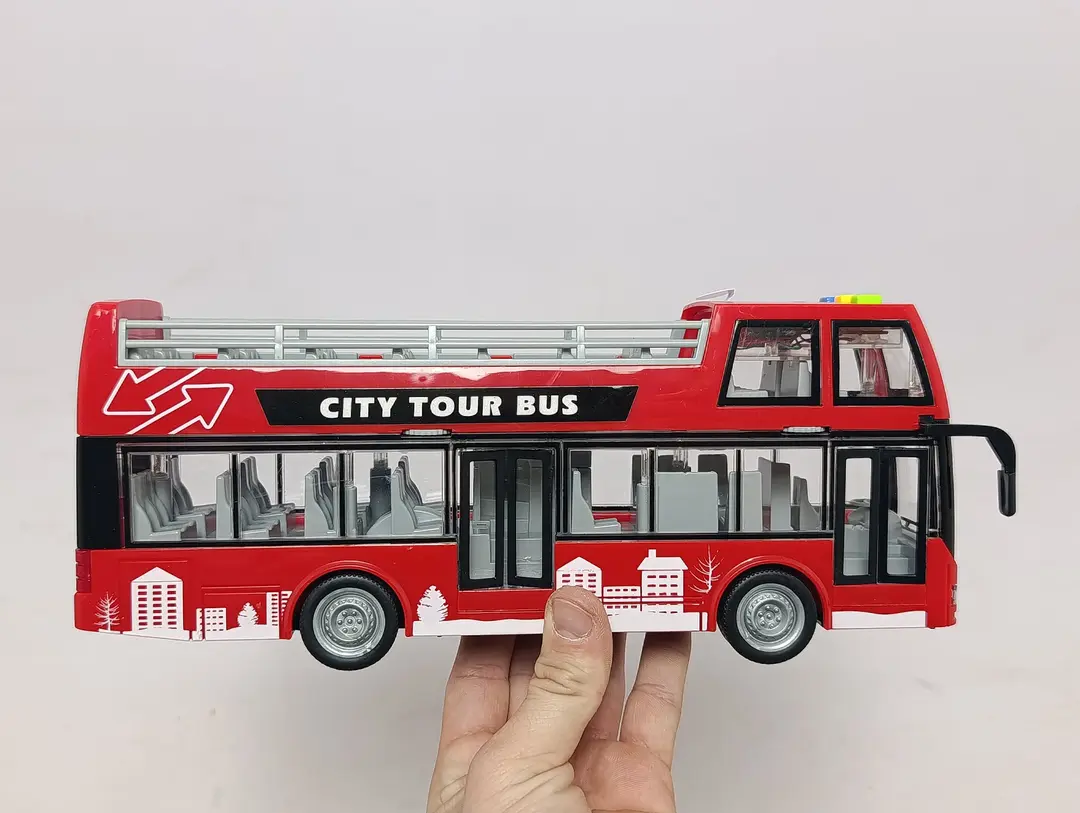 City Tour Bus WENYI 1:16 inersion ikki qavatli ochiq avtobus chiroq va ovozli o'yinchoq — 11-rasm
