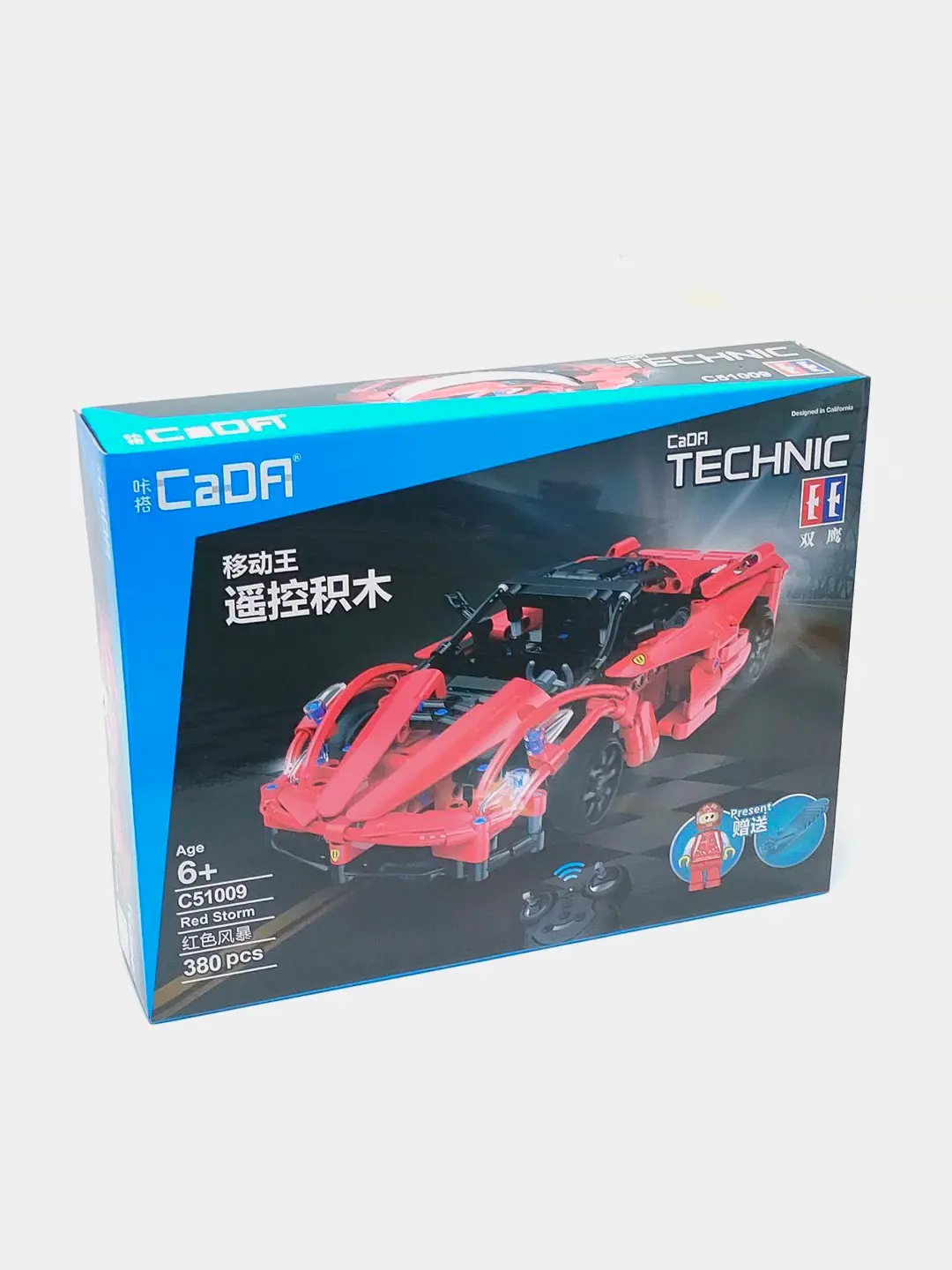 Радиоуправляемый конструктор CADA TECHNIC Red Storm Гоночная машина на пульте, 380 деталей