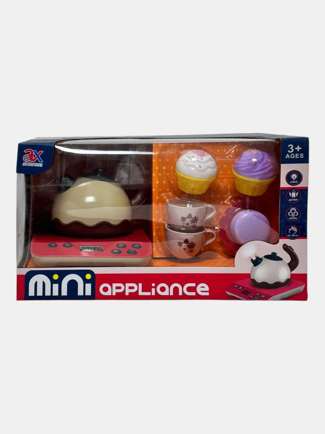 Mini choynak o'yinchoq, dessertlar bilan, Rol o'yini, 3+ yoshli bolalar uchun, Motor ko'nikmalarini rivojlantiradi — 2-rasm