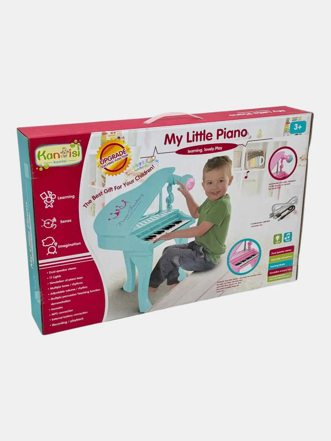 My Little Piano Kanisi bolalar elektron pianinosi royal mikrofon va chiroqli tugmachalar — 2-rasm