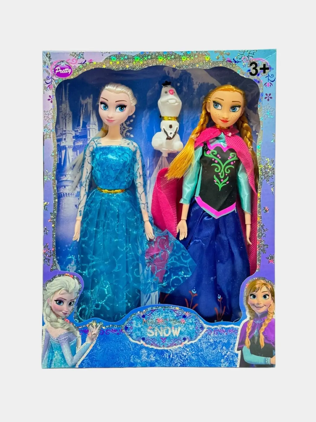 Sovuq Yurak Elsa, Anna va Olaf qo'g'irchoqlari to'plami, 3 yoshdan qizlar uchun, rol o'yinlari