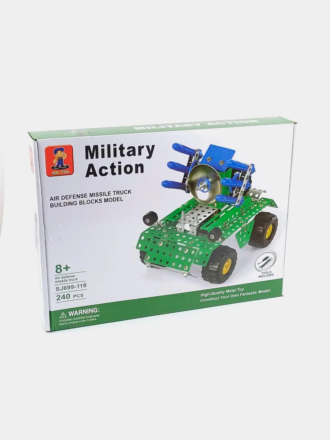 Металлический конструктор Military Action Зенитно-ракетный комплекс Mai Gao, 240 деталей