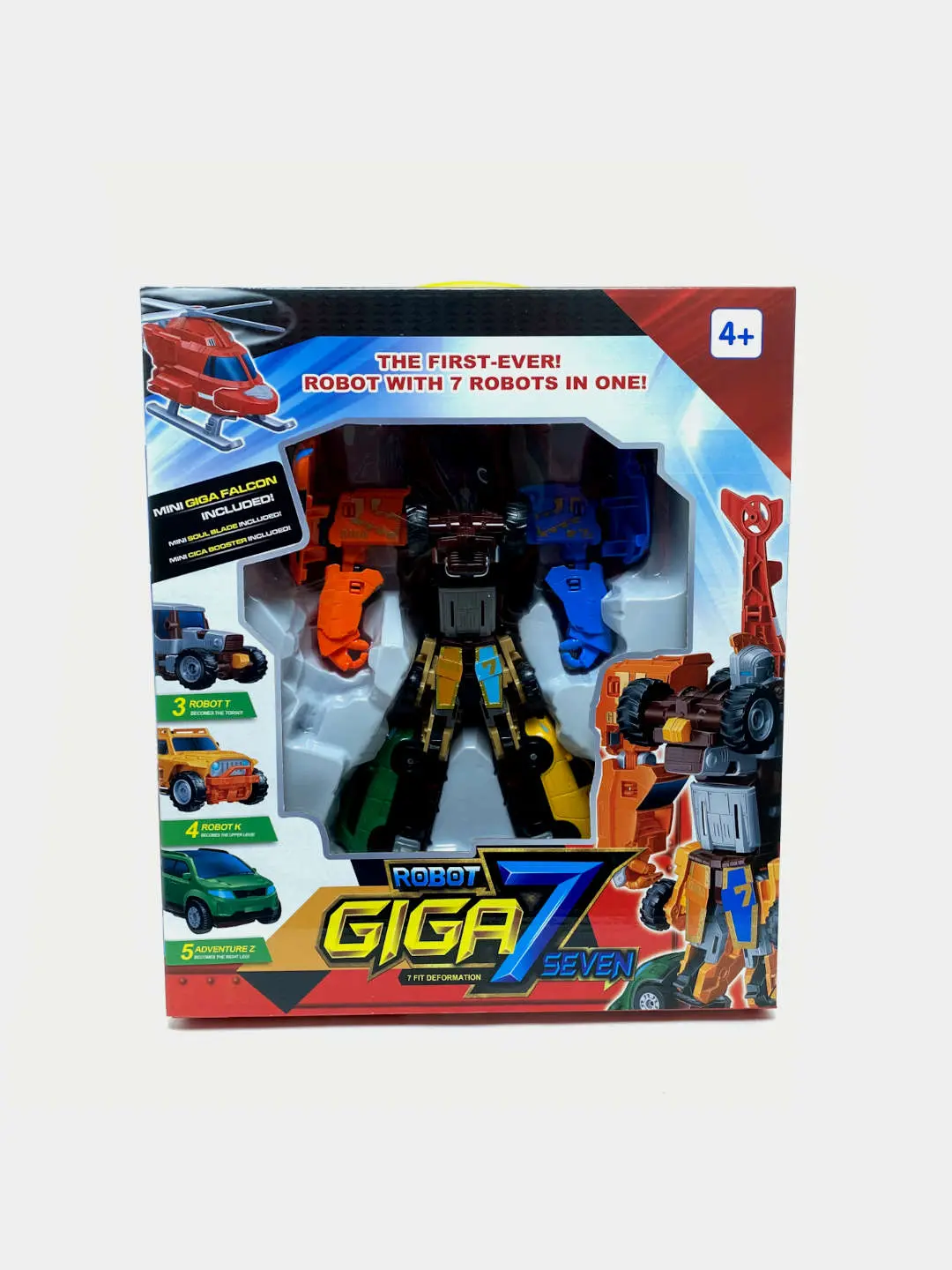 Robot-transformer Tobot GIGA 7 tasi 1 da, mashinalardan yig'iladigan o'yinchoq