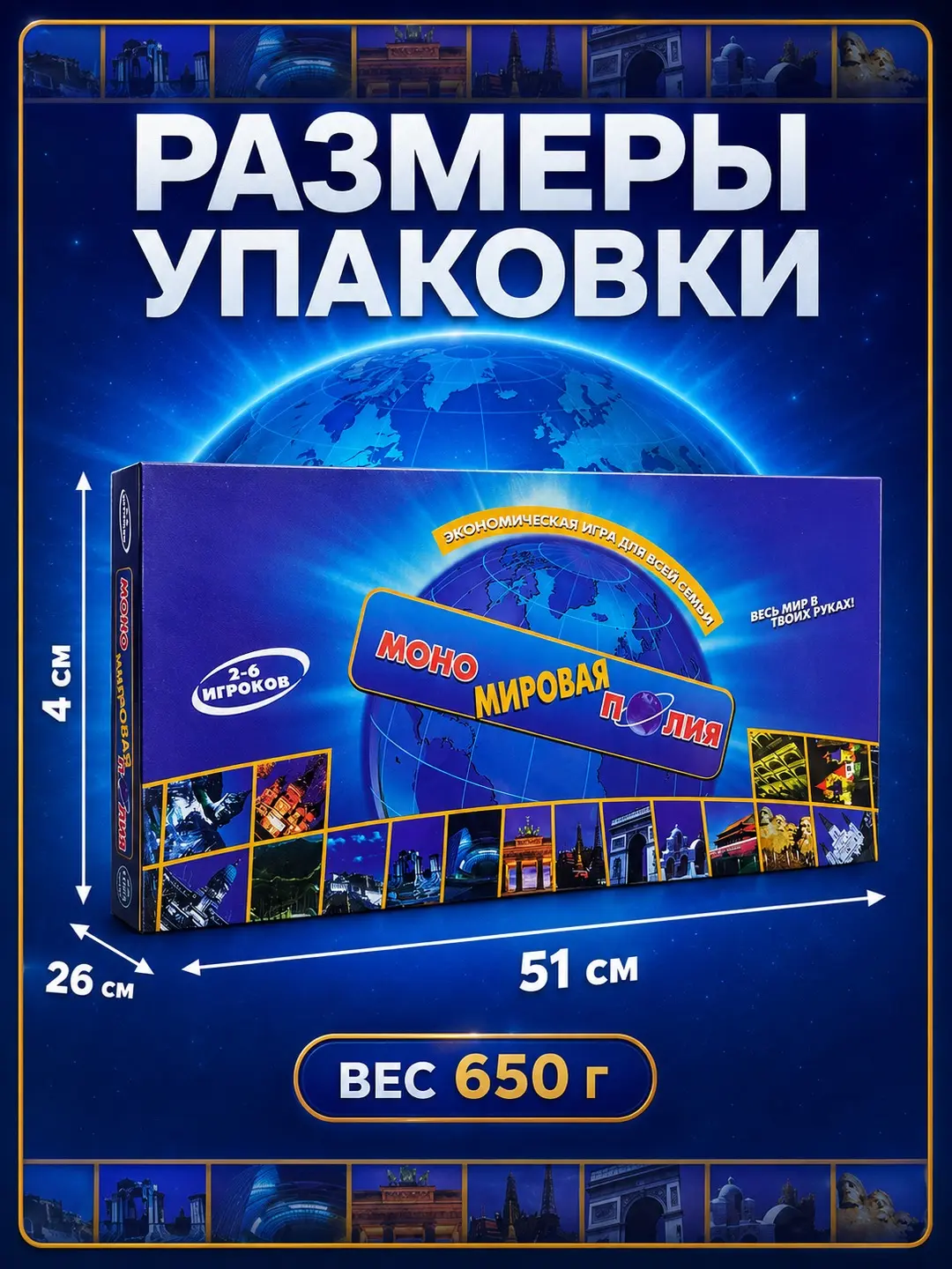 Dunyo Monopoliya stol o'yini, oila uchun iqtisodiy strategiya, moliyaviy savodxonlikni rivojlantiradi, 6+ yosh — 6-rasm