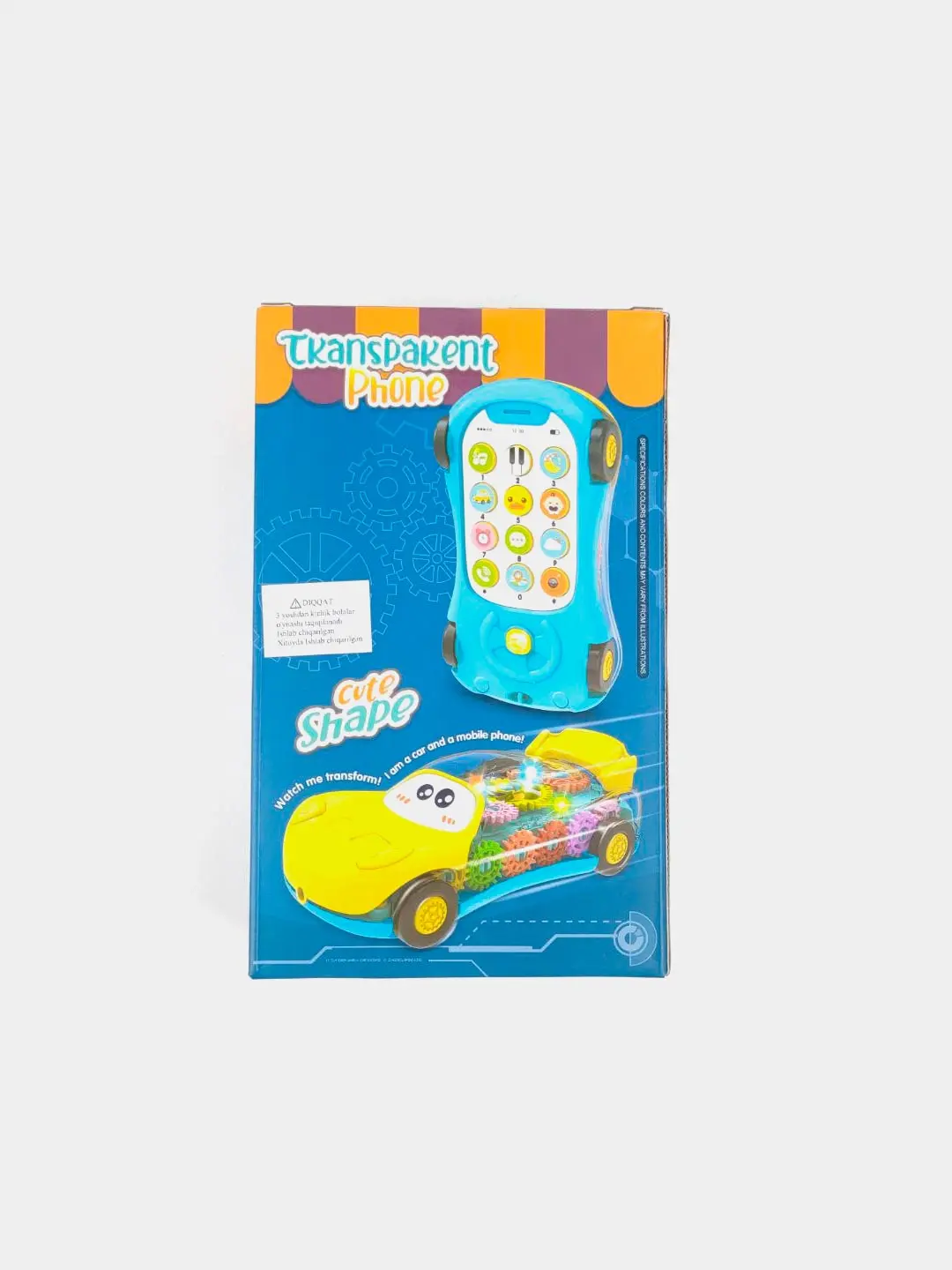 Mashina-telefon interaktiv, 2в1 transformator, musiqali, 3 yoshdan katta bolalar uchun