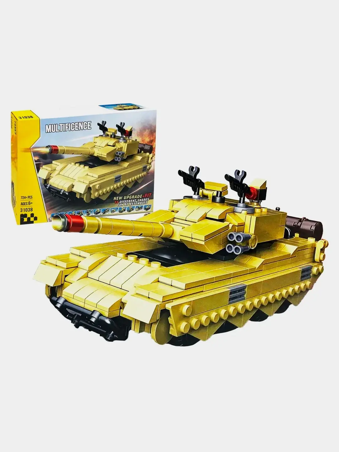 Konstruktor Decool Tank jangi 13 tasi 1 da, 724 detal, o'g'il bolalar uchun harbiy texnika — 2-rasm