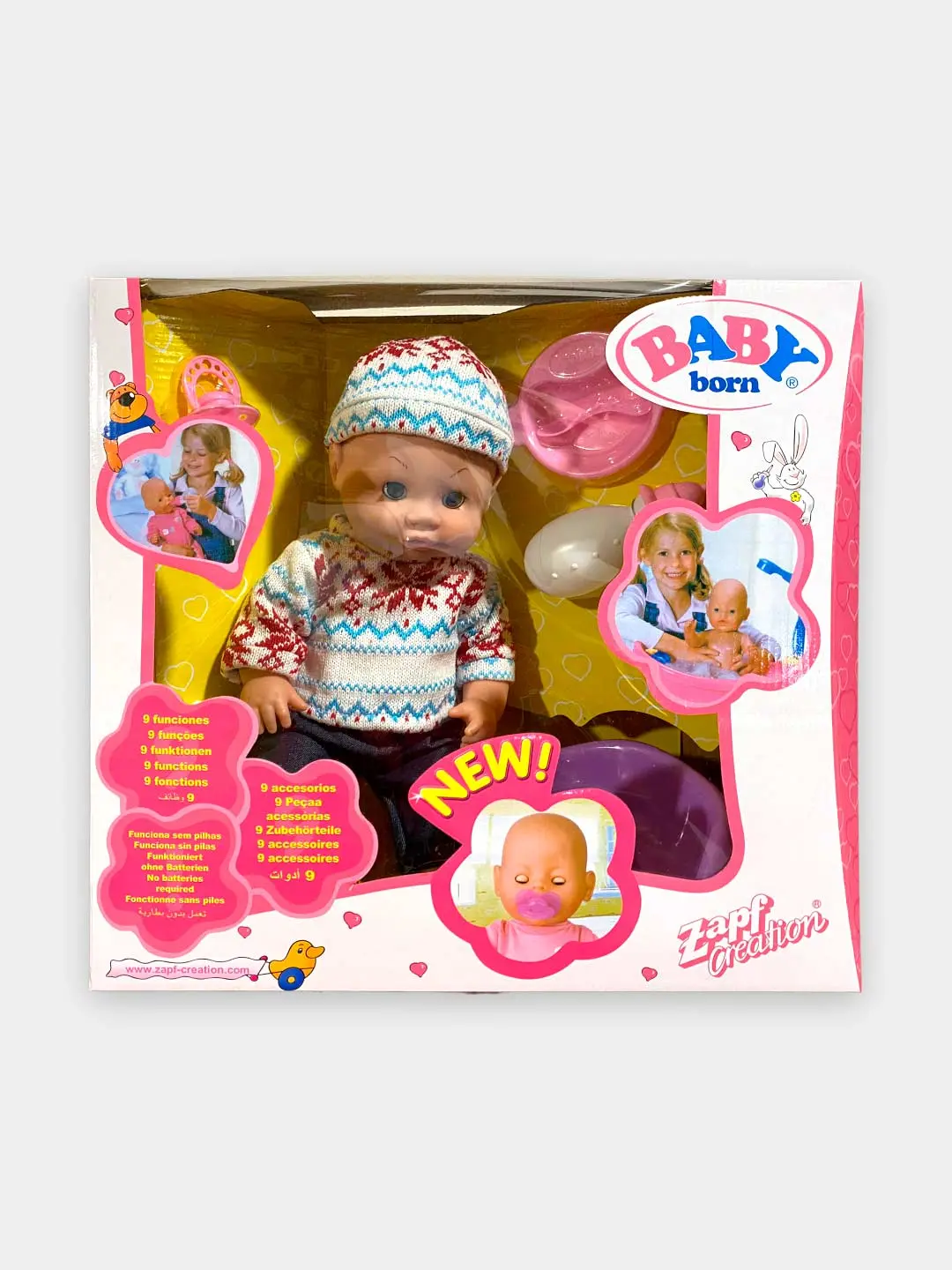 Pups Baby Born Interaktiv 9 funksiya aksessuarlari bilan 30 sm