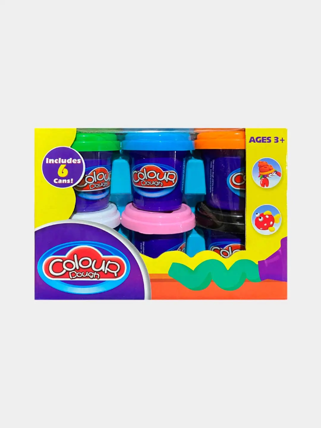 Yumshoq plastilin Colour Dough bolalar ijodiyoti uchun, lepka massasi, 6 xil rang