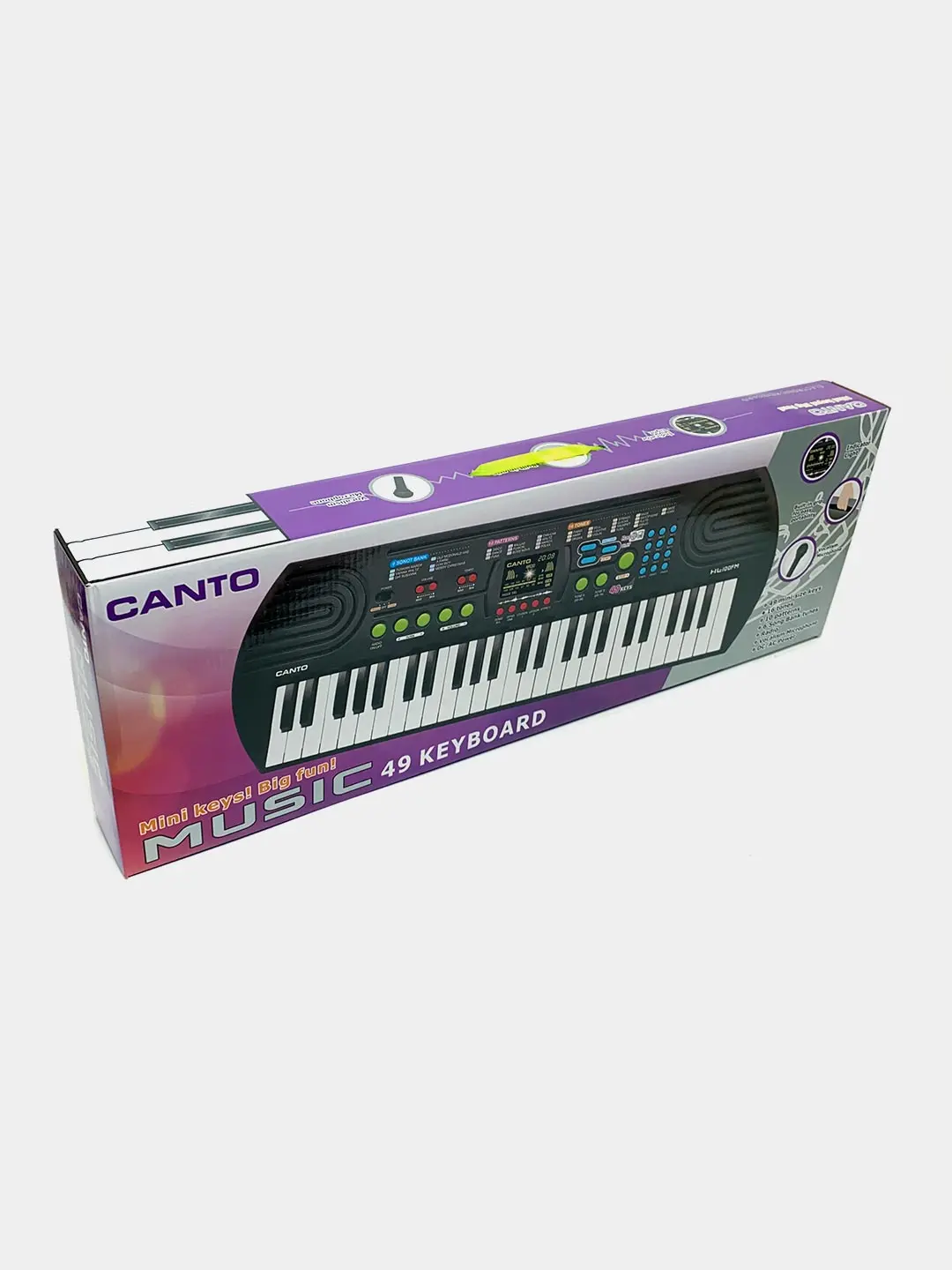 Детский синтезатор Canto HL-100FM, 49 мини-клавиш, безопасный ABS корпус, для развития слуха и моторики, от 3 лет