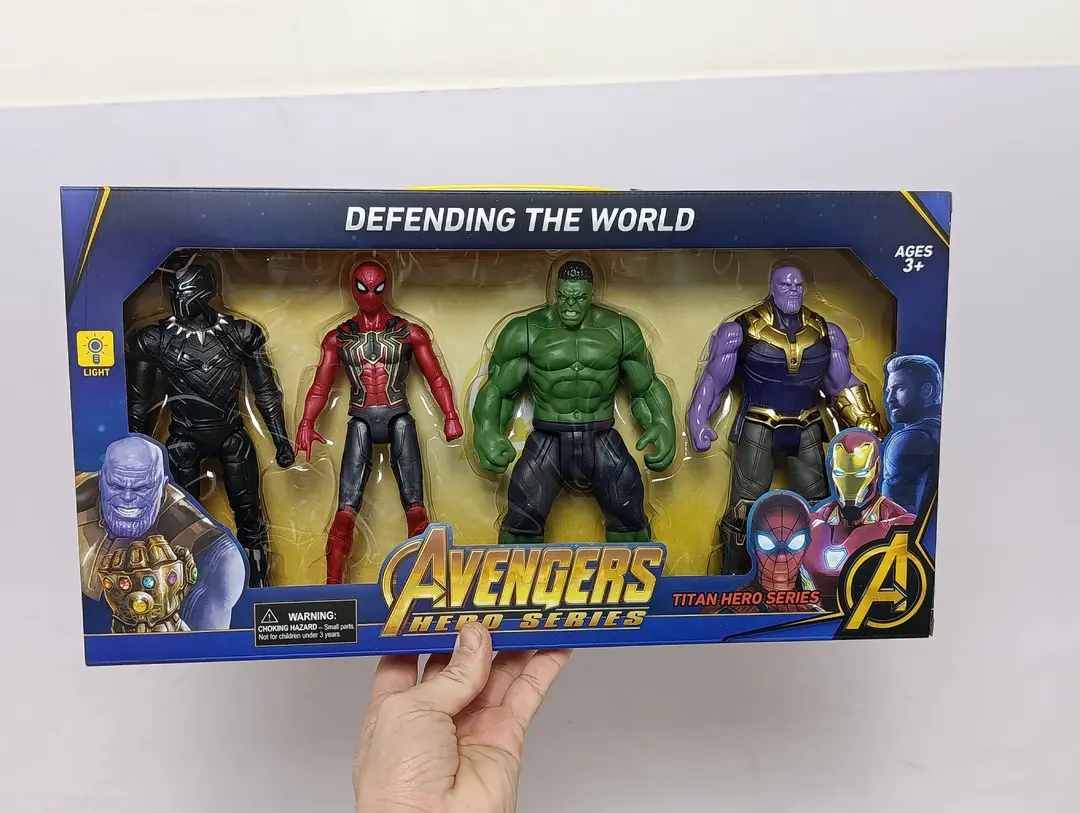 Avengers 4-1 Figuralar Toʻplami Temir Odam Kapitan Amerika Oʻrgimchak — 2-rasm