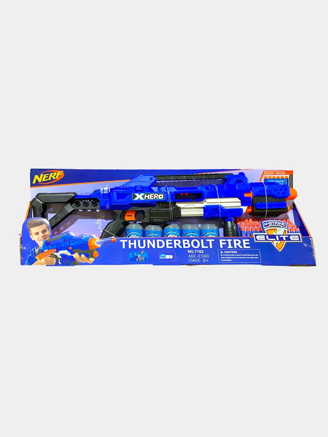 Бластер Nerf X-Hero Thunderbolt Fire автоматический с мишенями и мягкими пулями