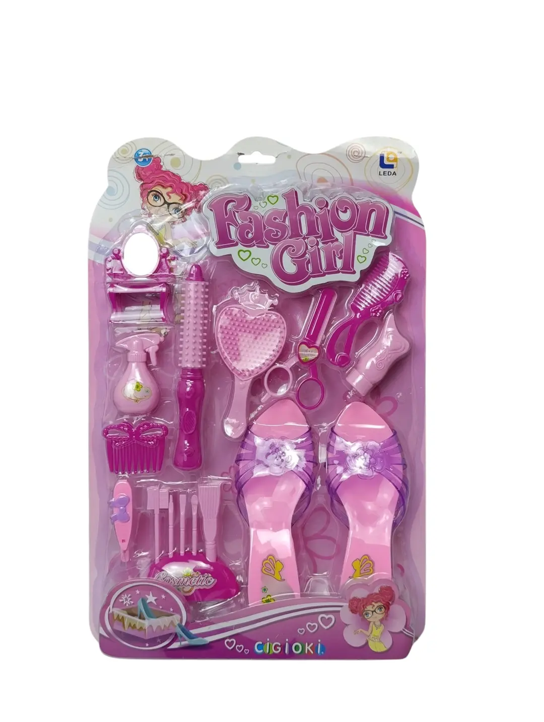 Fashion Girl LD1122 stilist to'plami, o'yinchoq tuflilar va aksessuarlar, 3+ yoshli qizlar uchun — 3-rasm