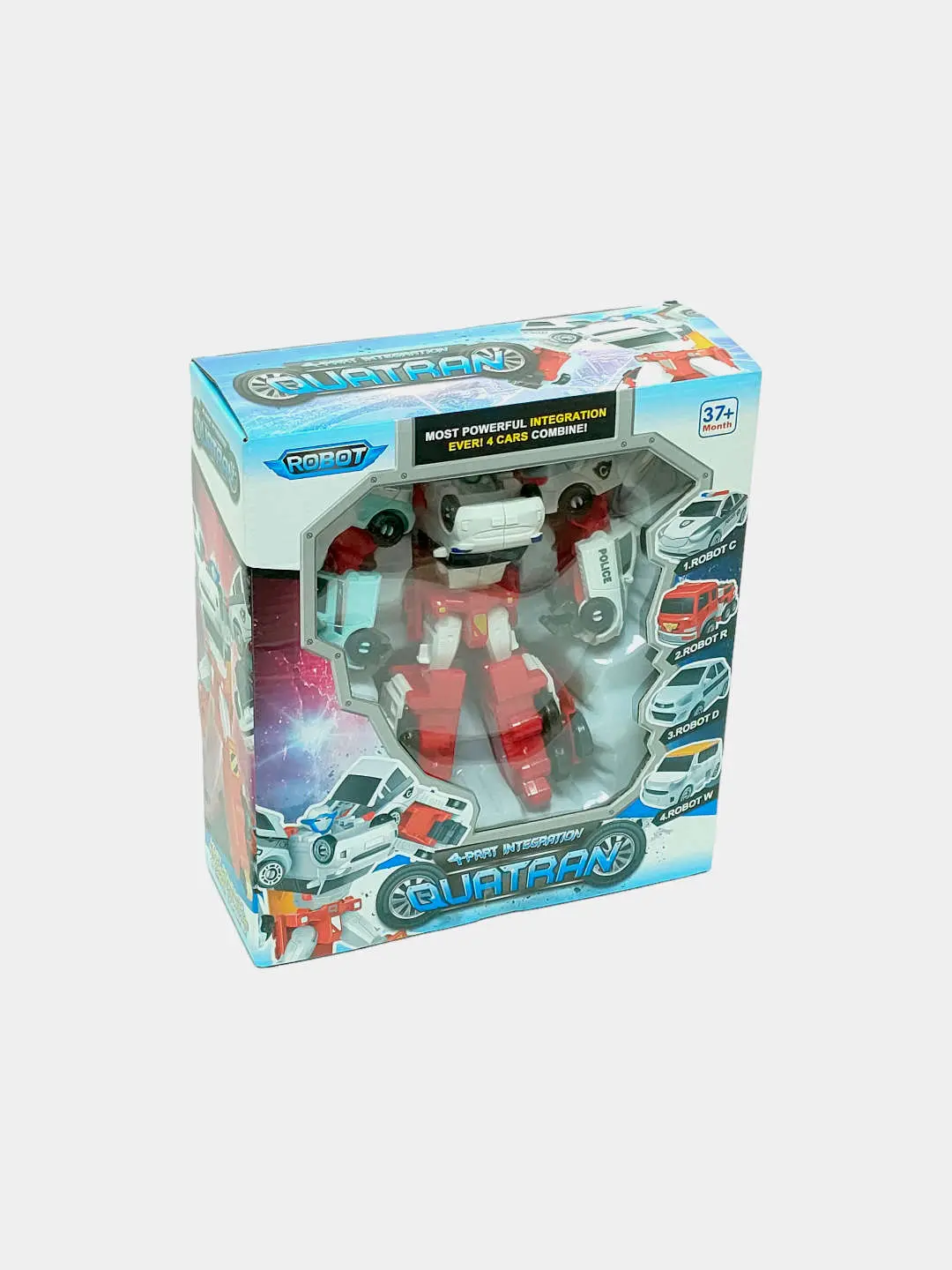 Robot Tobot Quatran Transformaciya, Politsiya mashinasi, 3 yoshdan boshlab bolalar uchun — 3-rasm