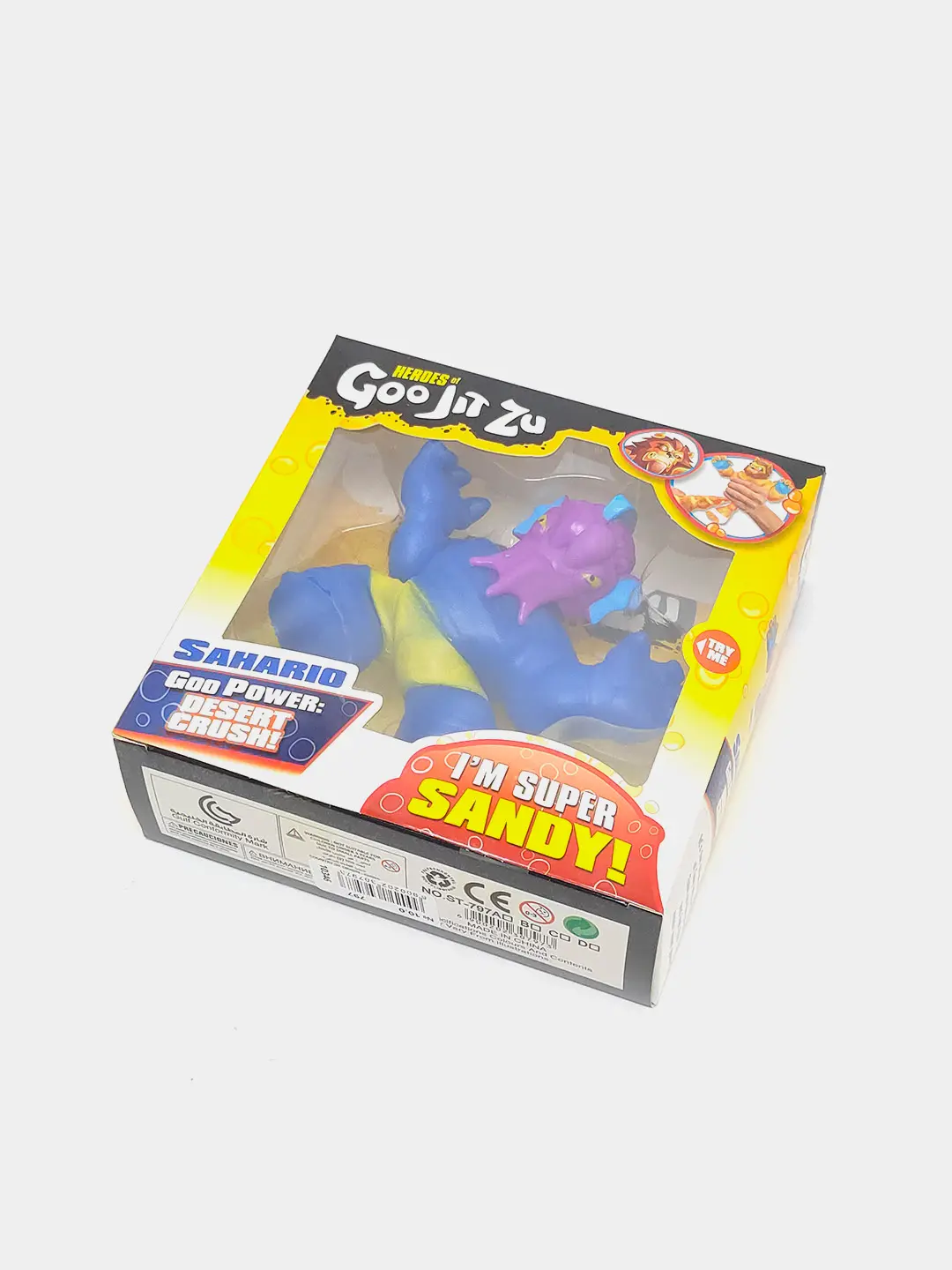 Goo Jit Zu Sahario tortiluvchan o'yinchoq, elastik plastik, 4 yoshdan katta bolalar uchun, Desert Crush qahramoni — 2-rasm