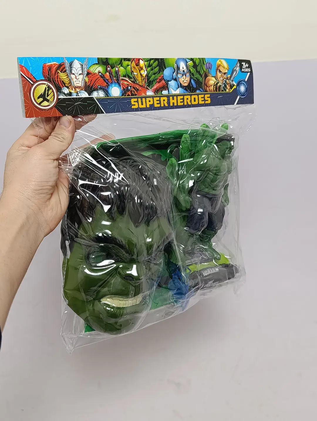 Hulk va qo'lqop to'plami, Niqob, figurka, kostyum, Marvel muxlislari uchun 3 yoshdan boshlab Tasavvurni rivojlantirish