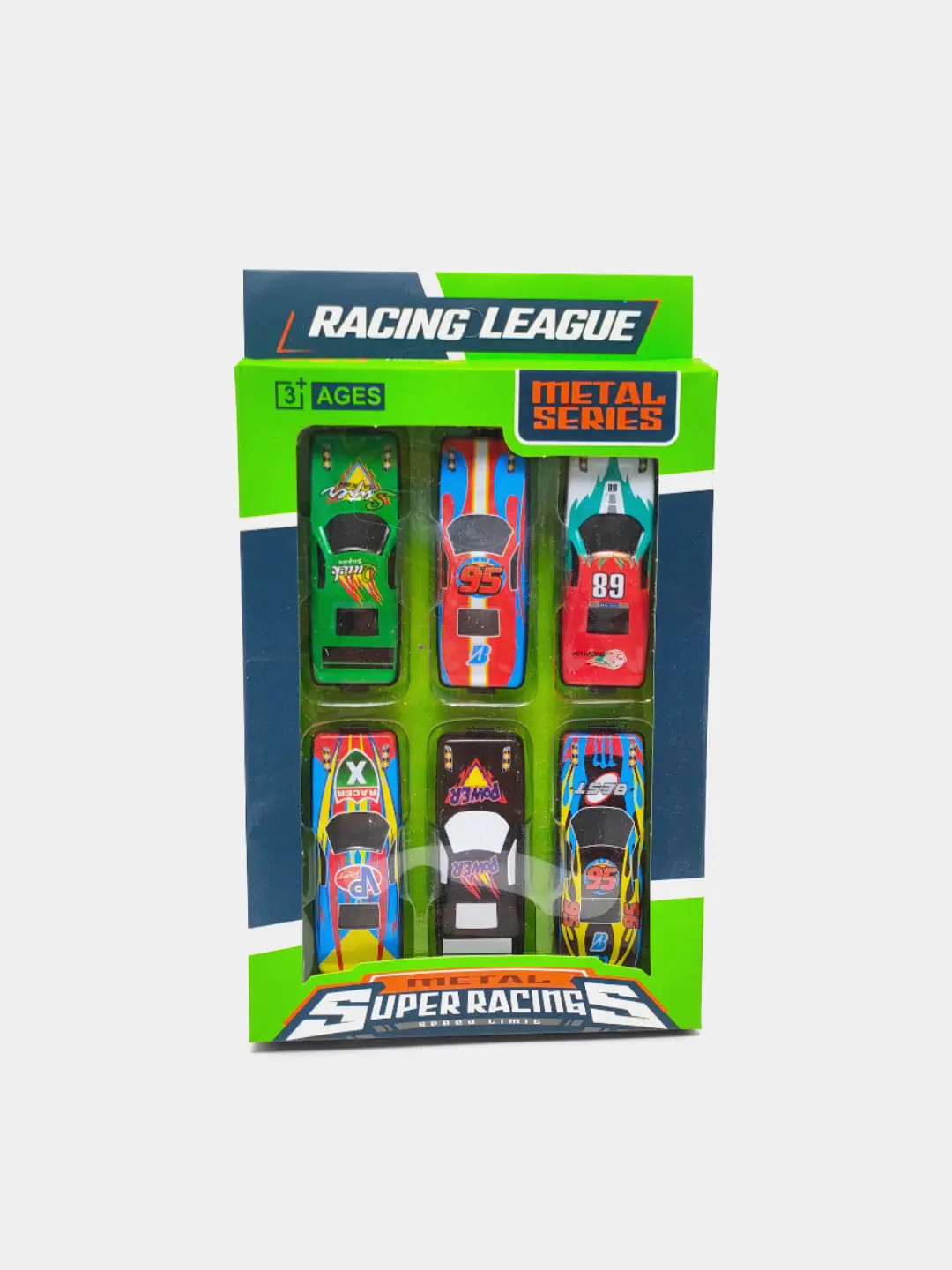 Racing League metall mashinalar to'plami, 6 tasi 1 da, 3 yoshdan oshgan bolalar uchun, mustahkam va yorqin — 6-rasm