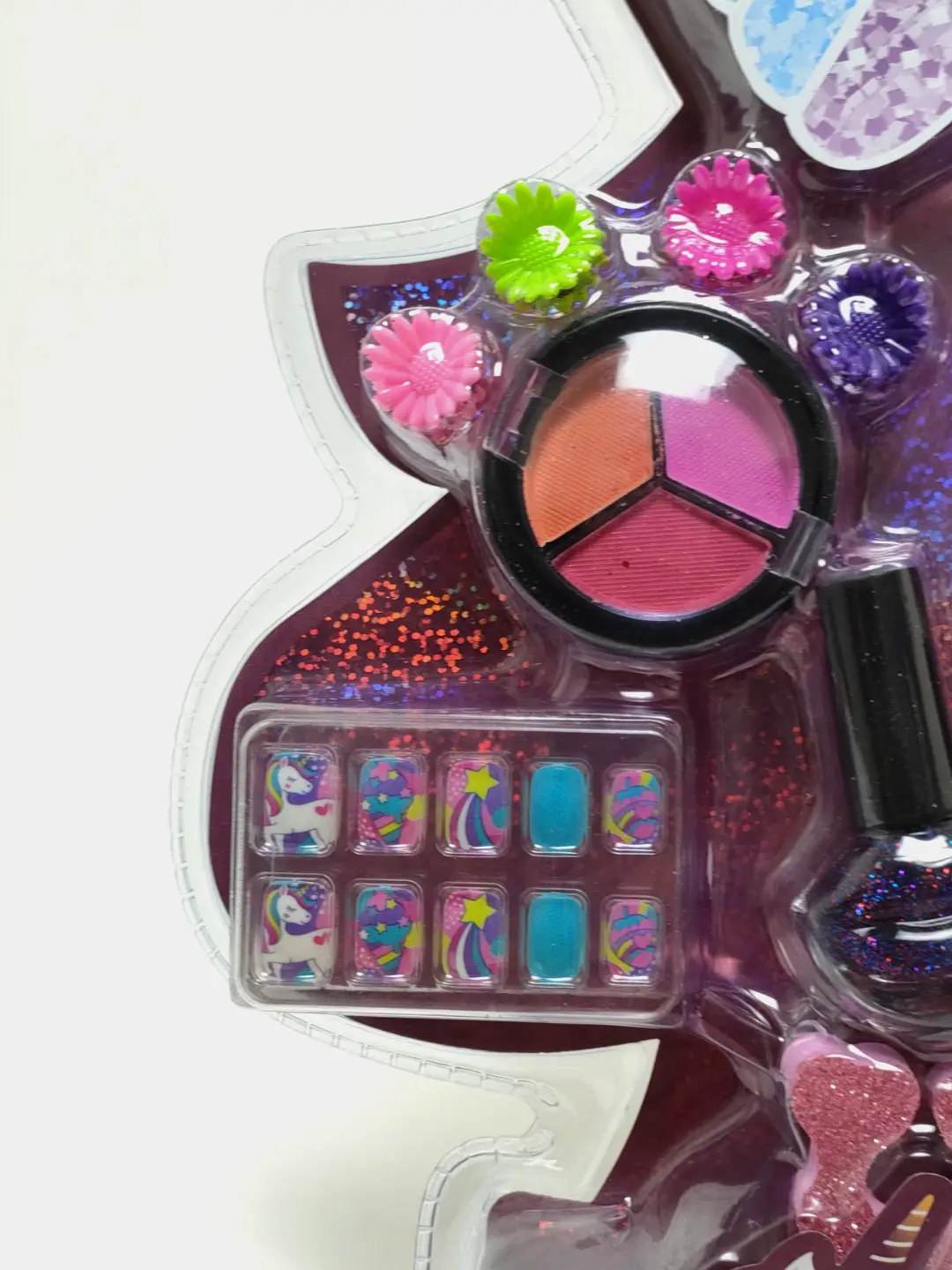 Unicorn kosmetik o'yinchoq to'plami, porloq va stikerlar, 3 yoshdan qizlar uchun — 3-rasm