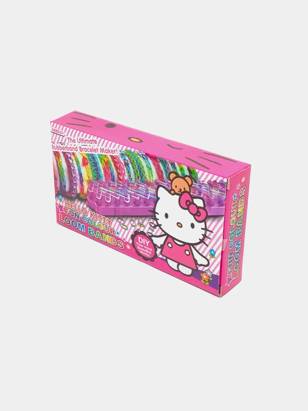 Набор для плетения браслетов Hello Kitty, разноцветные резинки и станки, для детей от 3 лет, развитие моторики