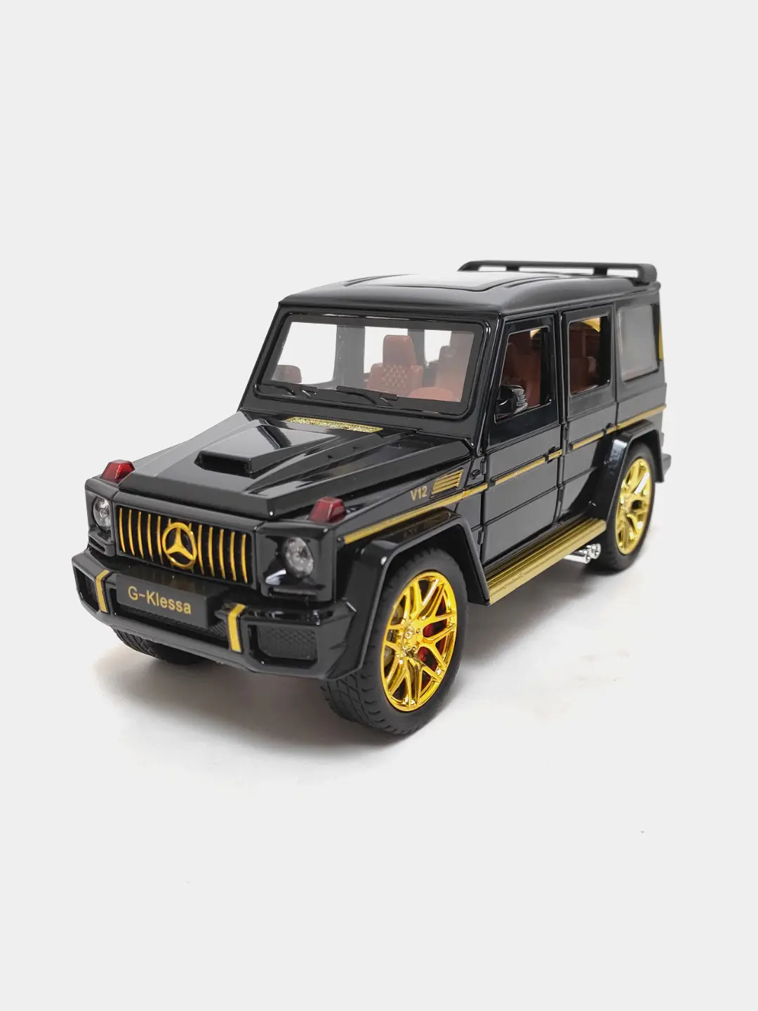 Kolleksiya Mercedes-Benz Gelandewagen G63 qora oltin 25 sm.