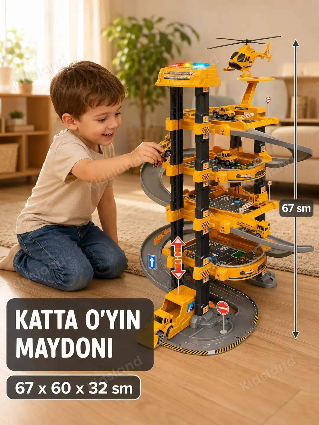 Garage City ko'p qavatli o'yin to'plami, Mashinalar va liftli avtobekati, 3 yoshdan oshgan bolalar uchun — 2-rasm