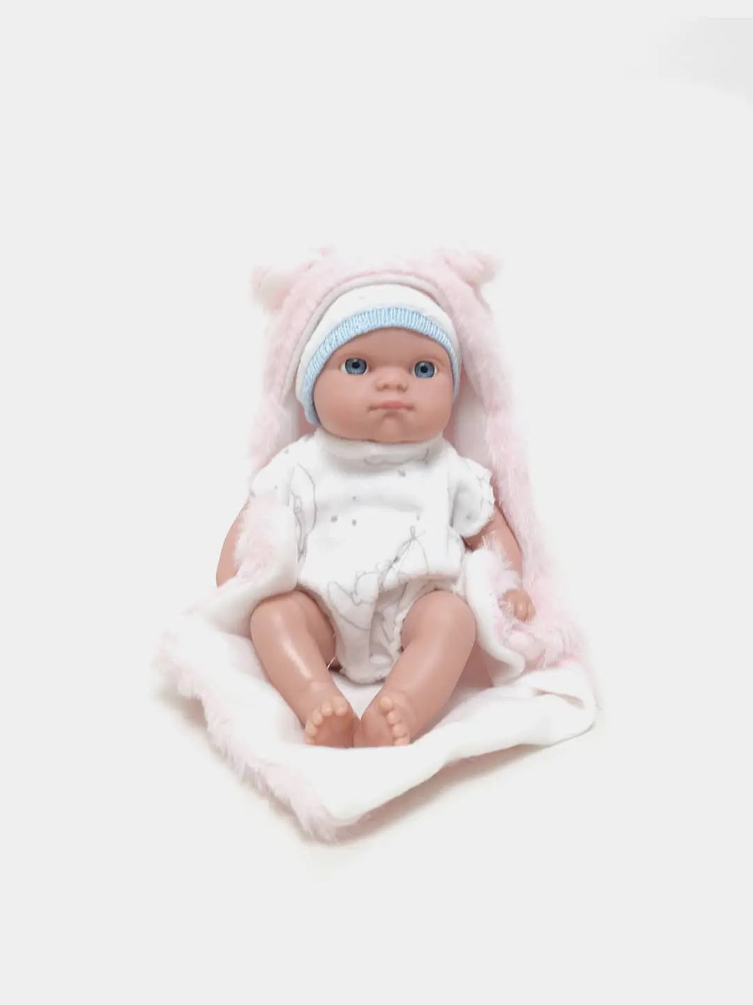 Кукла пупс Yale Baby 22 см, мягкий халат с ушками, для детей от 3 лет, развивает моторику