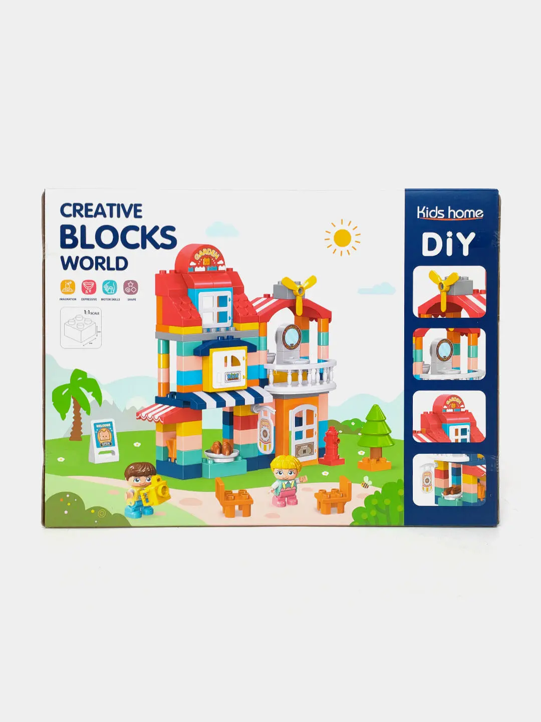 Grand Villa Creative Blocks World konstruktori, 132 katta detal, 3 yoshdan katta bolalar uchun, Motorika va mantiqni rivojlantiradi — 5-rasm