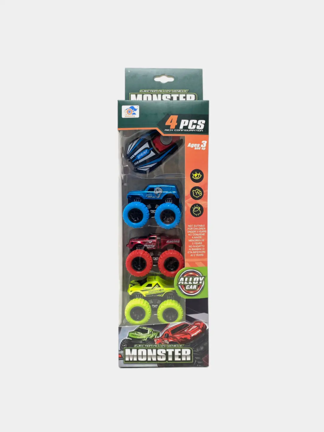 Inersion monster-trek to'plami 4 dona, rang-barang, bolalar uchun, 8 sm.