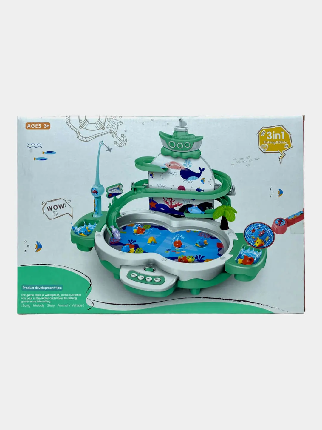 Baliq ovi to'plami tepalik bilan 3 tasi 1 da Fishing Hero, USB li musiqiy o'yin markazi — 2-rasm