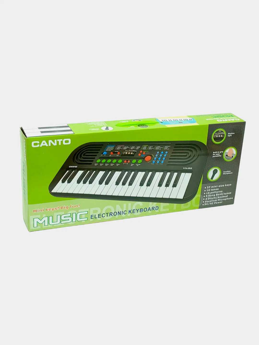 Canto musiqa sintezatori 37 tugmachali, bolalar uchun, rivojlantiruvchi, mikrofonli. Kody. 14247