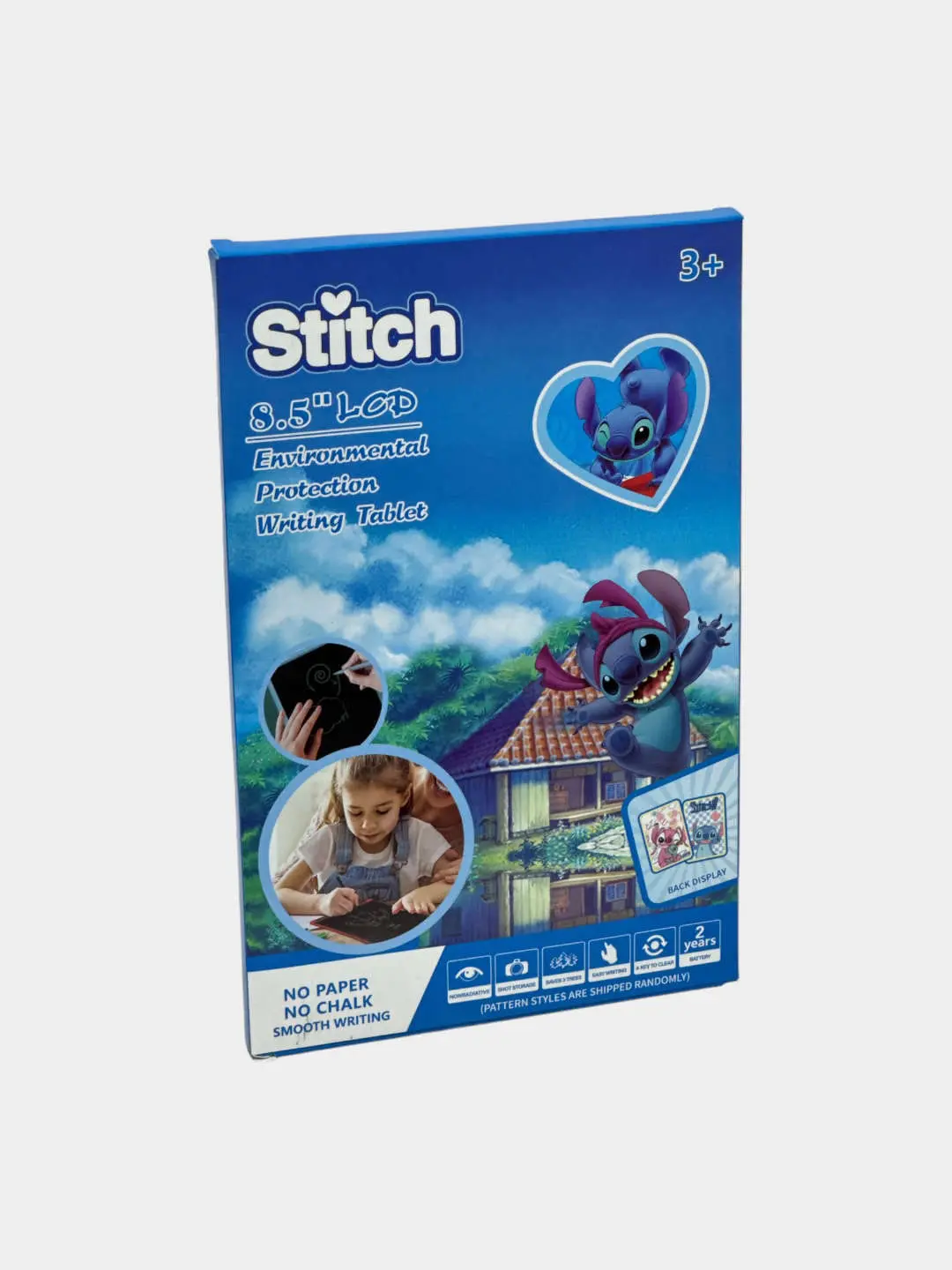 LCD chizish plansheti Stich, bolalar uchun 8.5 dyuymli elektron doska va stilus