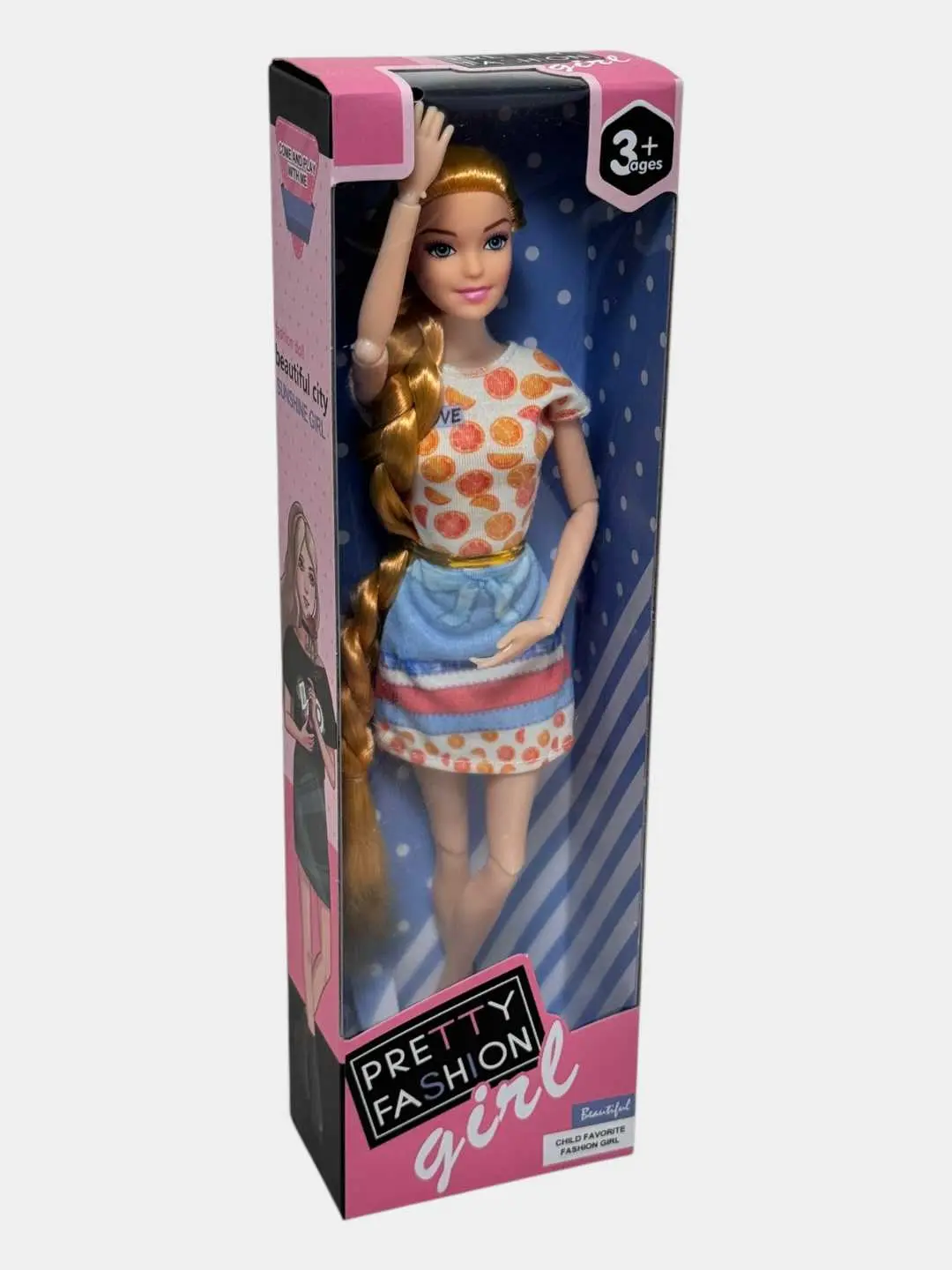 Pretty Fashion 30 sm balandlikdagi dolça fashionli o'yinchoq qizlar uchun sariq futbolka. — 5-rasm