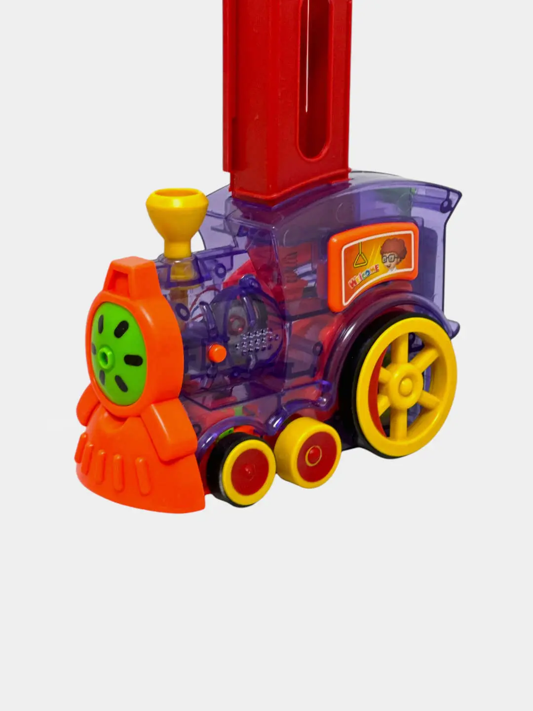 Plastik domino poyezd-dispenser, rivojlantiruvchi o'yinchoqlar to'plami 3+ uchun — 4-rasm