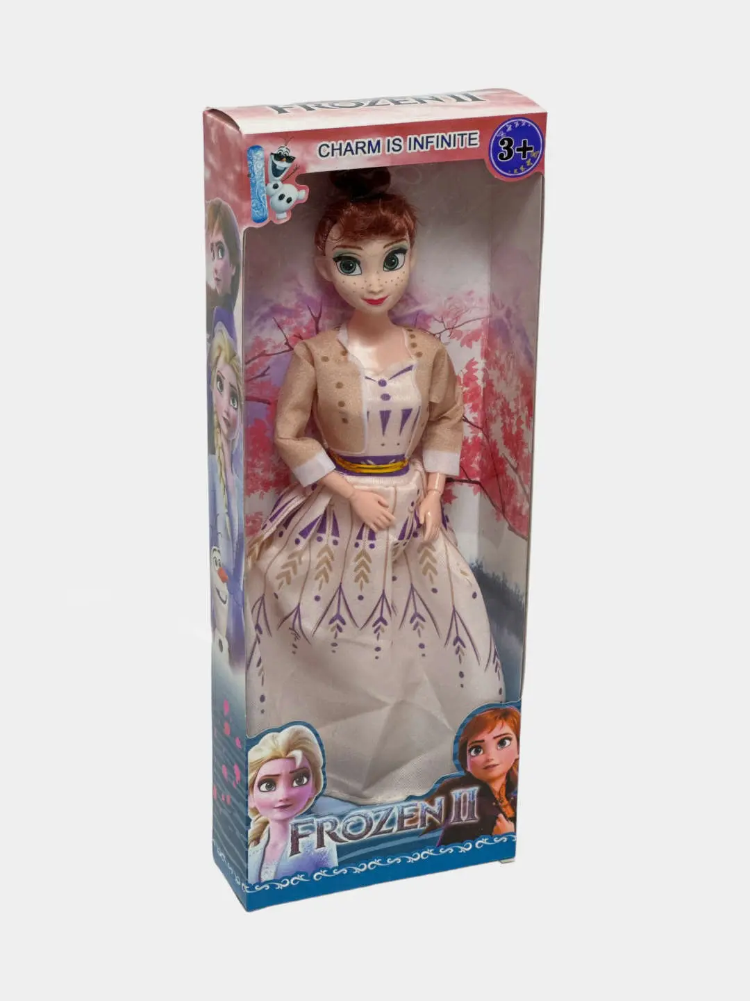 Muz yurak 2 multfilmi Elza qo'g'irchog'i binafsha ko'ylakda, qizlar uchun Frozen o'yinchog'i — 2-rasm