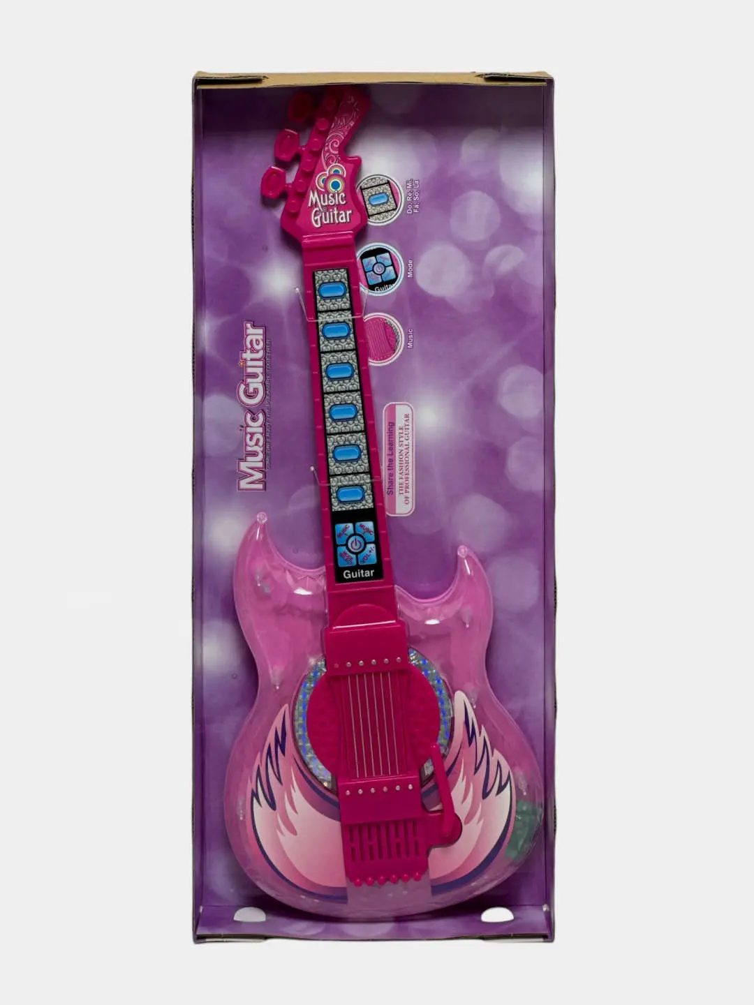 Batareykali HD-781 qizil musiqa gitarasi bolalar uchun 3+ yosh. — 2-rasm