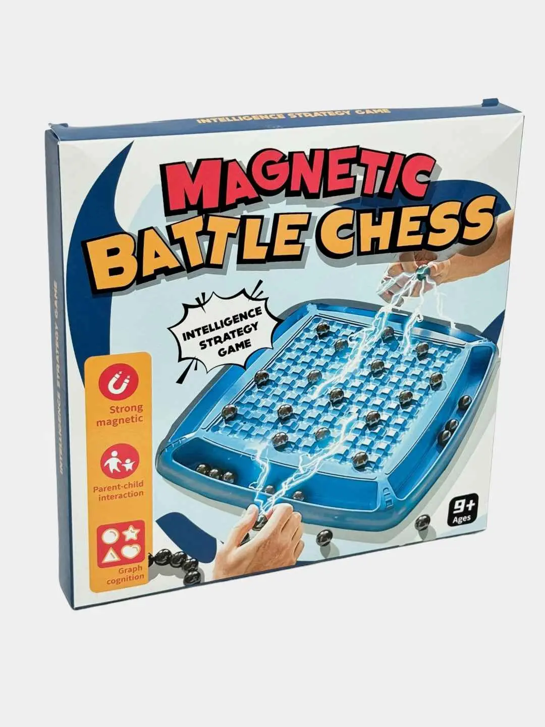 Magnitli o'yin Battle Chess Board, Kompakt doska 22.5x22.5 sm, 9+ yoshli bolalar va oilalar uchun, Logikani rivojlantirish