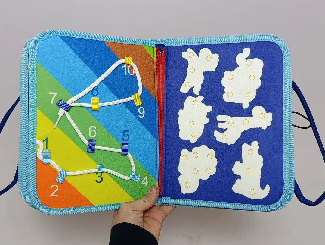Rivojlantiruvchi Dino-Mir busyboard sumkasi, Yumshoq Montessori trenajyori, 1-5 yoshli bolalar uchun sovg'a, Sayohat to'plami — 5-rasm